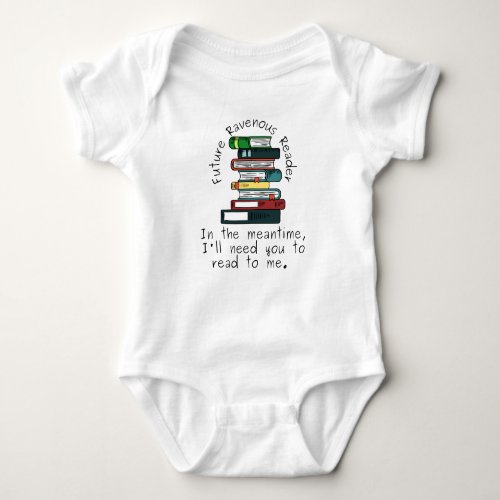 Future Ravenous Reader with books  Baby Bodysuit