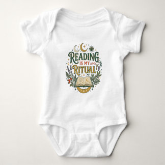 Future Reader Reading Is My Ritual Celestial Book Baby Bodysuit
