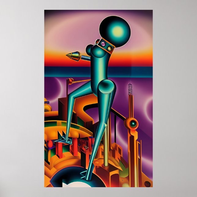Future Restitution - Ken Gage Surreal Art Poster (Front)