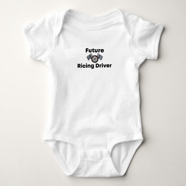 Future ricing Driver   Car Racer Outfit, Baby  Bodysuit (Front)