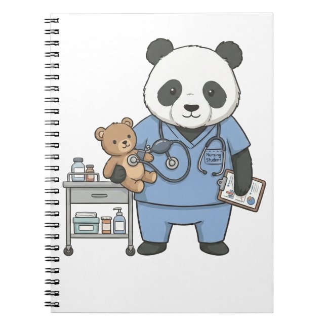 Future RN Panda: Adorable Medical Student  Notebook (Front)