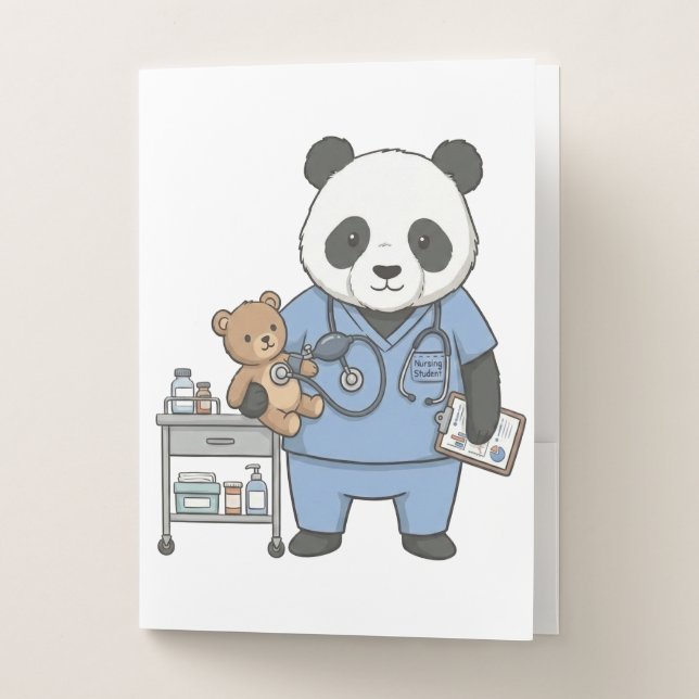 Future RN Panda: Adorable Medical Student  Pocket Folder (Front)