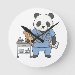 Future RN Panda: Adorable Medical Student  Round Clock