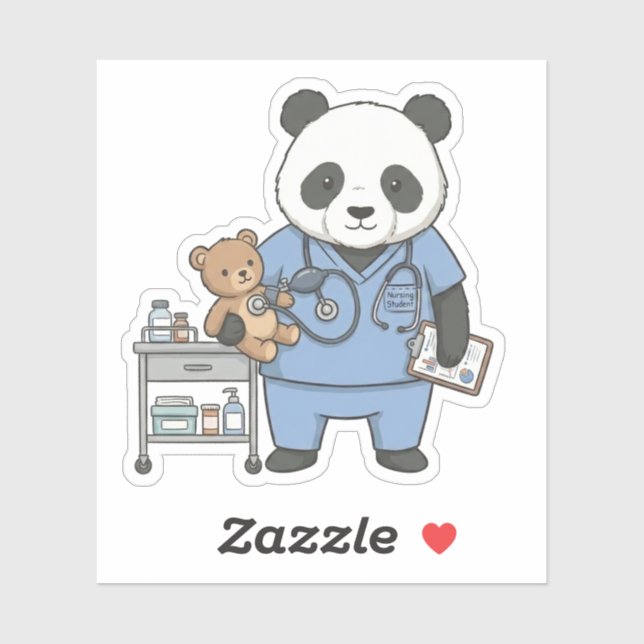 Future RN Panda: Adorable Medical Student  Sticker (Sheet)