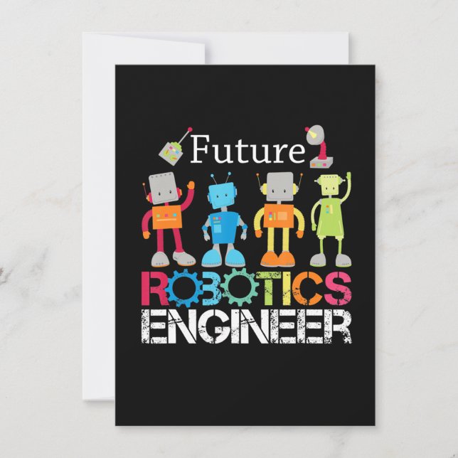 Future Robotics Engineer Robots Lover Costume Gift Announcement (Front)