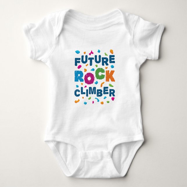 Future Rock Climber Climbing Bouldering Baby Bodysuit (Front)