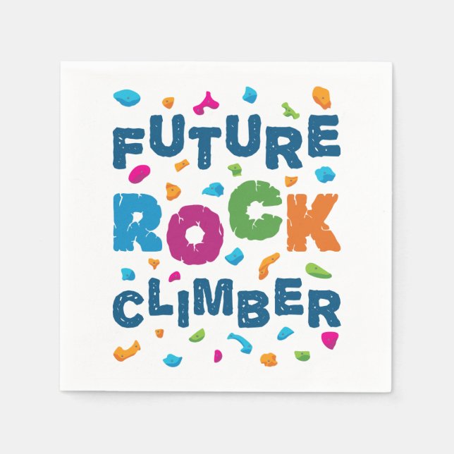 Future Rock Climber Climbing Bouldering Napkins (Front)