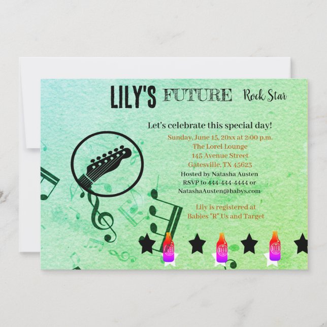 Future Rock Star Baby Shower Invitation (Front)