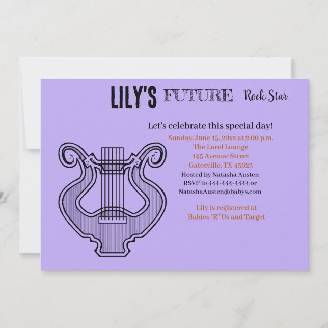 Future Rock Star Baby Shower Invitation (Front)