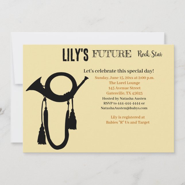 Future Rock Star Baby Shower Invitation (Front)
