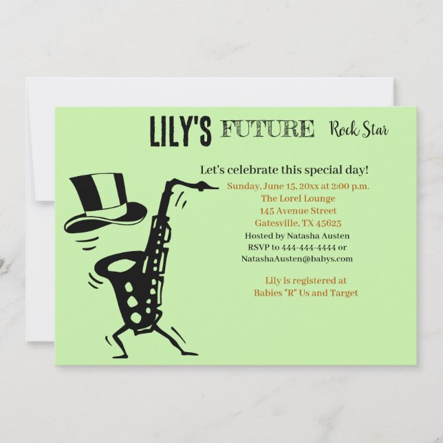 Future Rock Star Baby Shower Invitation (Front)