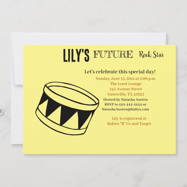 Future Rock Star Baby Shower Invitation (Front)