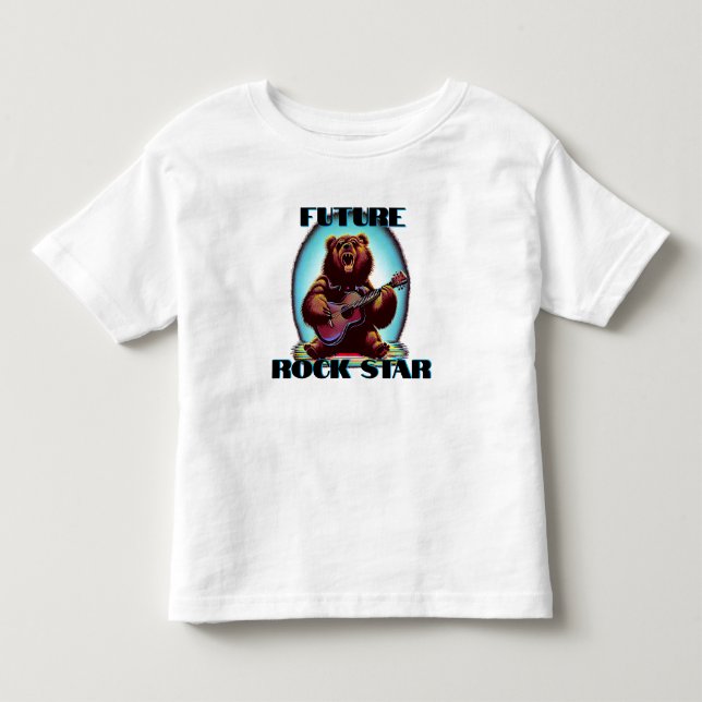 Future Rock Star Colorful Bear Toddler T-shirt (Front)