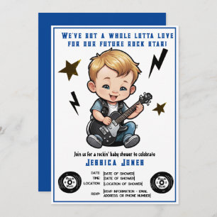 Future Rock Star Rock N Roll Baby Boy Invitation