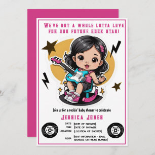 Future Rock Star Rock N Roll Lotta Love Baby Girl Invitation