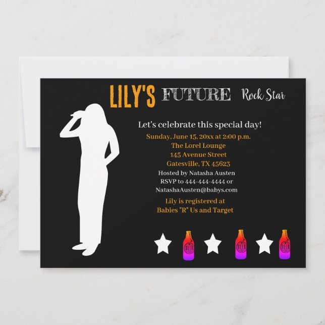 Future Rocker Baby Shower Invitation (Front)
