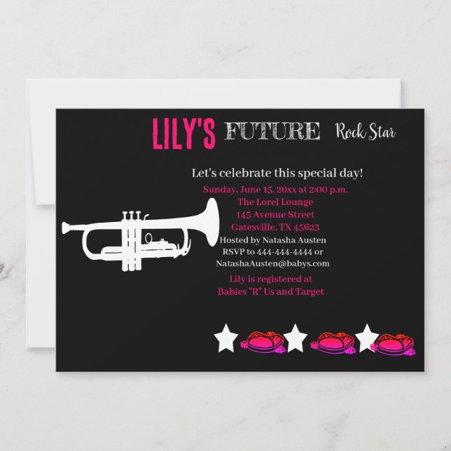 Future Rocker Baby Shower Invitation (Front)
