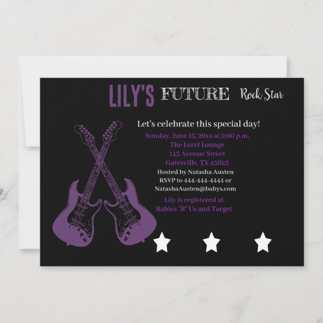Future Rocker Baby Shower Invitation (Front)