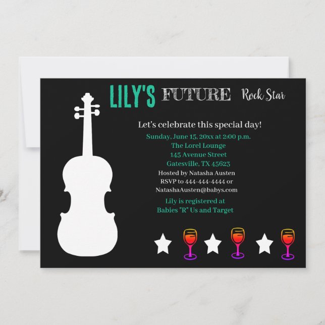 Future Rocker Baby Shower Invitation (Front)