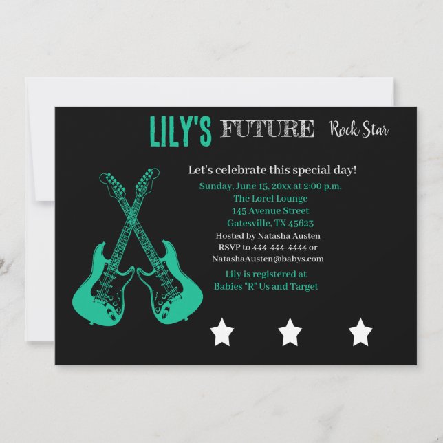 Future Rocker Baby Shower Invitation (Front)