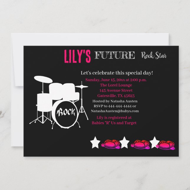 Future Rocker Baby Shower Invitation (Front)