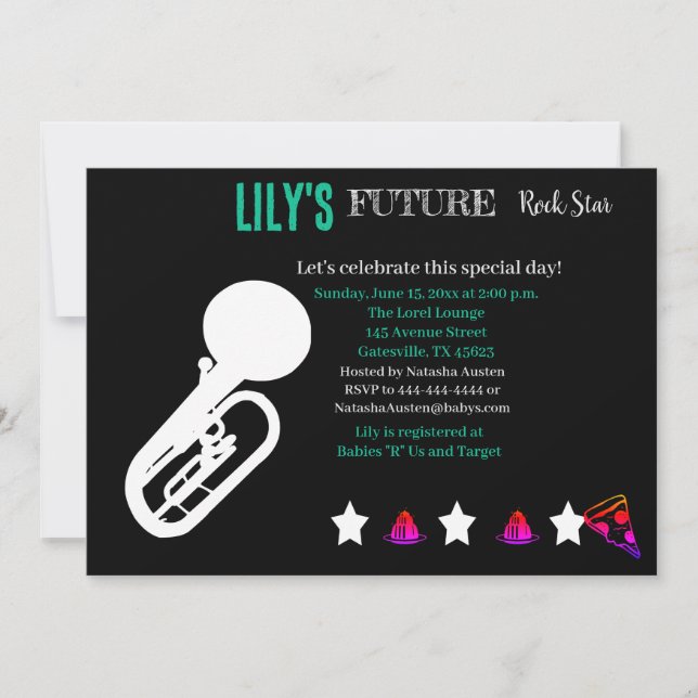 Future Rocker Baby Shower Invitation (Front)