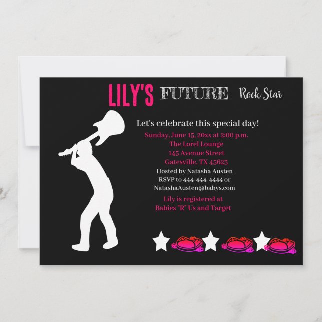 Future Rocker Baby Shower Invitation (Front)