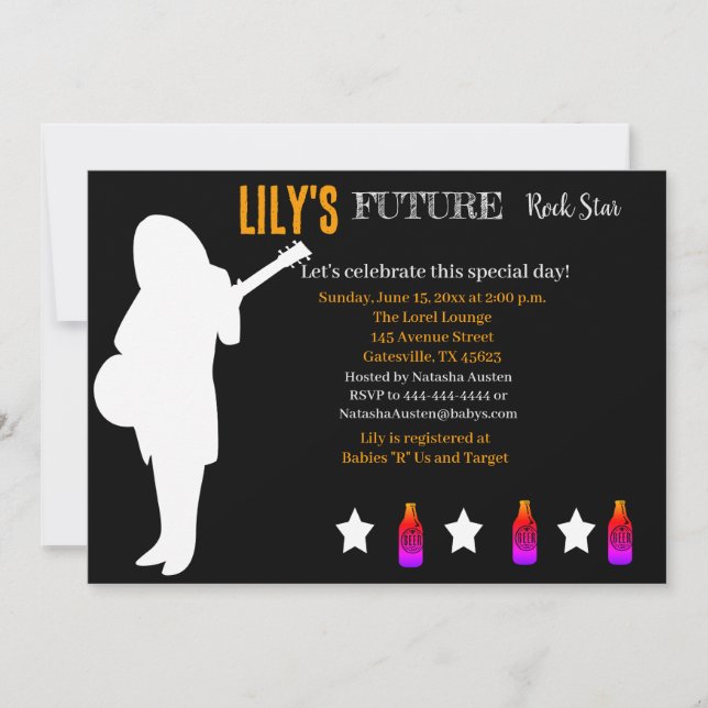 Future Rocker Baby Shower Invitation (Front)