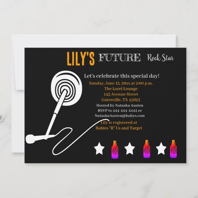 Future Rocker Baby Shower Invitation (Front)