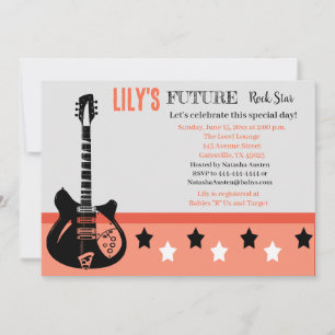 Future Rocker Baby Shower Pink Invitation