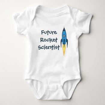 Future Rocket Scientist Blue Outer Space Boy Funny Baby Bodysuit by Fun_and_Foolishness at Zazzle