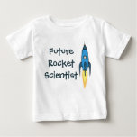 Future Rocket Scientist Blue Outer Space Boy Funny Baby T-shirt at Zazzle