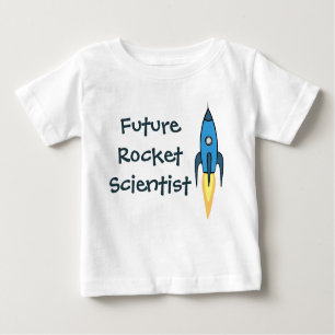 Future Rocket Scientist Blue Outer Space Boy Funny Baby T-Shirt