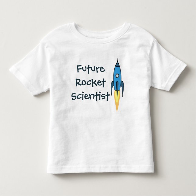 Future Rocket Scientist Blue Outer Space Funny Boy Toddler T-shirt (Front)