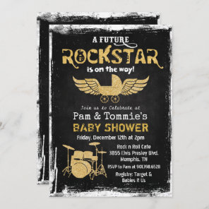Future Rockstar Drum Set Baby Shower Invitation