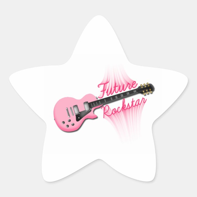 Future Rockstar pink guitar star sticker (Front)