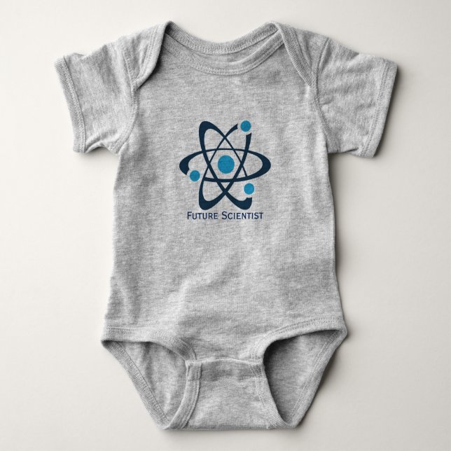 Future Scientist Atom Design Baby Clothing Bodysuit (Front)