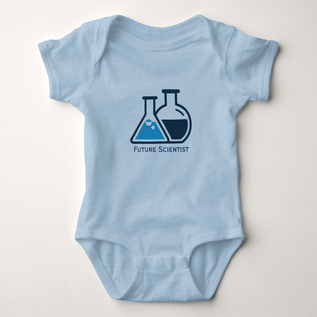 Future Scientist Beakers Design Baby Clothing Bodysuit (Front)