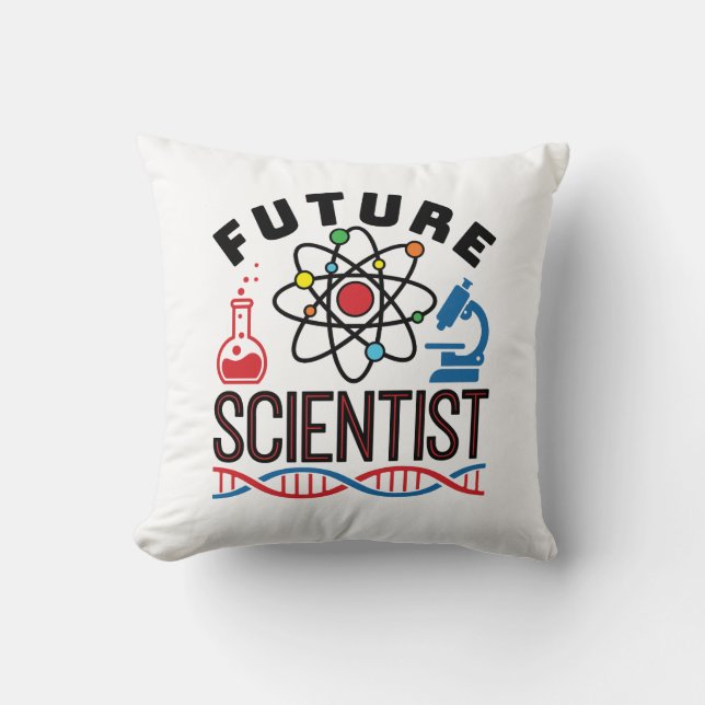 Future Scientist Science Lover STEM Throw Pillow (Front)
