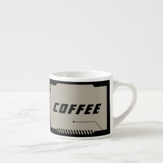 Future SciFi Space, Black Frames on Beige Espresso Cup