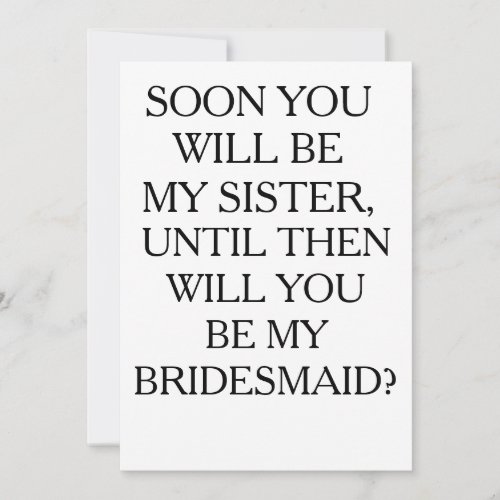 FUTURE SISTER BRIDESMAID CARD