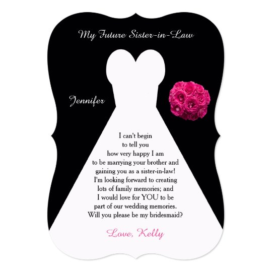 Future Sister In Law Bridesmaid Poem Request Gown Card Zazzle Future Sister In Law Bridesmaid Poem Request Gown Card