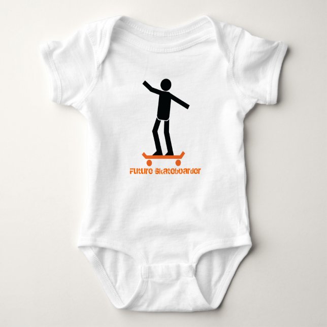 Future skateboarder skateboarding custom baby bodysuit (Front)