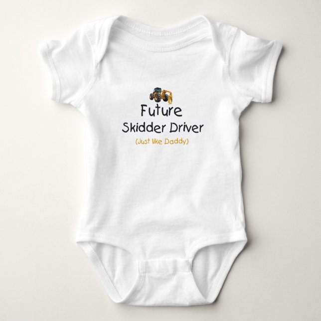 Future Skidder Driver Baby Bodysuit (Front)