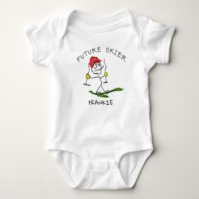 Future Skier Baby Bodysuit (Front)