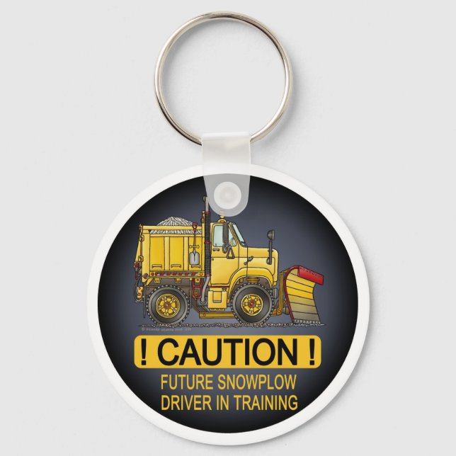 Future Snow Plow Truck Driver Key Chain (Front)