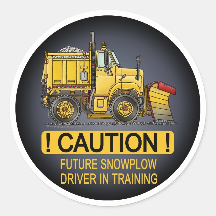 Future Snow Plow Truck Driver Kids Sticker