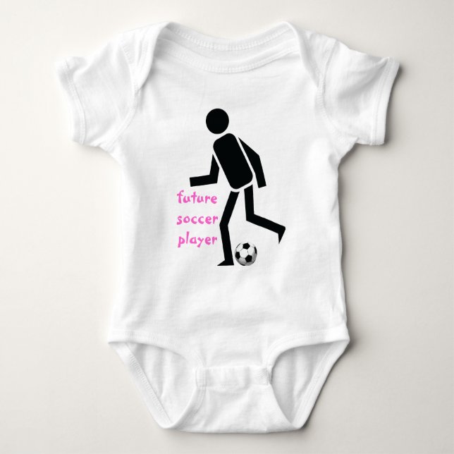 Future soccer player and ball custom baby bodysuit (Front)