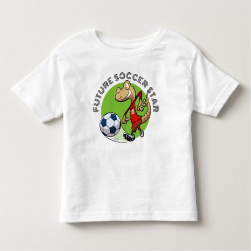 Future Soccer Star Funny Gecko Footballer Cartoon Toddler T_shirt