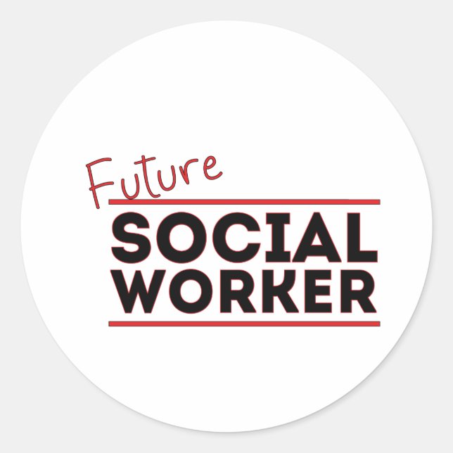 Future Social Worker Classic Round Sticker (Front)